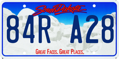 SD license plate 84RA28