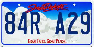 SD license plate 84RA29