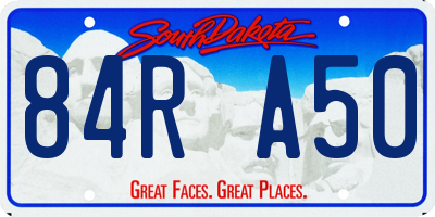 SD license plate 84RA50