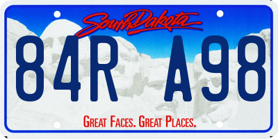 SD license plate 84RA98