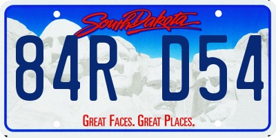 SD license plate 84RD54