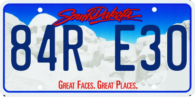 SD license plate 84RE30