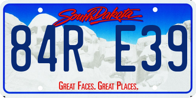 SD license plate 84RE39