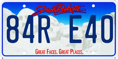 SD license plate 84RE40