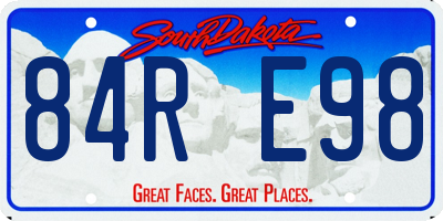 SD license plate 84RE98