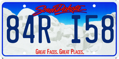 SD license plate 84RI58