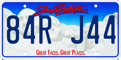 SD license plate 84RJ44