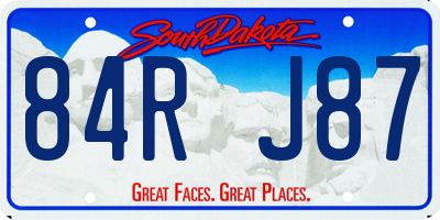 SD license plate 84RJ87