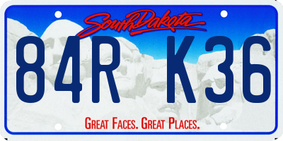 SD license plate 84RK36