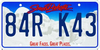 SD license plate 84RK43
