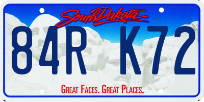 SD license plate 84RK72
