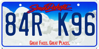 SD license plate 84RK96