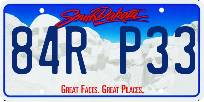 SD license plate 84RP33