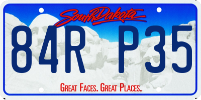 SD license plate 84RP35