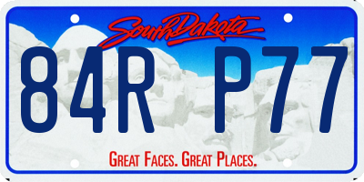 SD license plate 84RP77