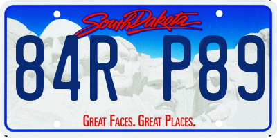 SD license plate 84RP89