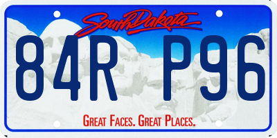 SD license plate 84RP96