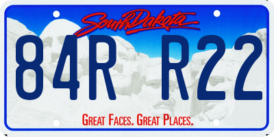 SD license plate 84RR22