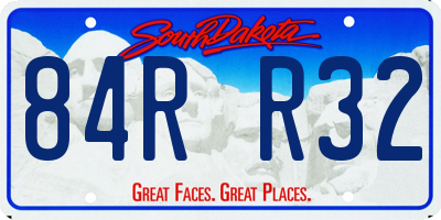 SD license plate 84RR32