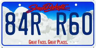 SD license plate 84RR60