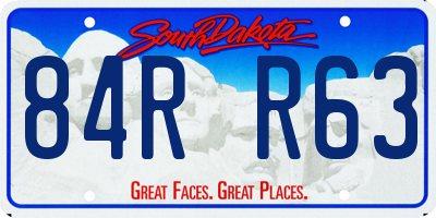 SD license plate 84RR63