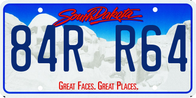 SD license plate 84RR64