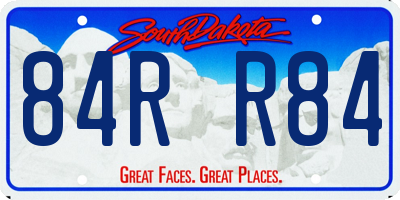 SD license plate 84RR84