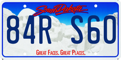 SD license plate 84RS60
