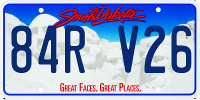 SD license plate 84RV26