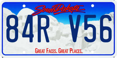 SD license plate 84RV56