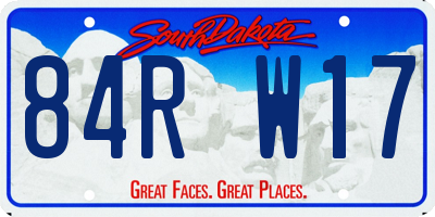 SD license plate 84RW17