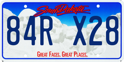 SD license plate 84RX28
