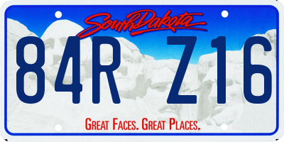 SD license plate 84RZ16