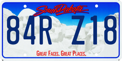 SD license plate 84RZ18