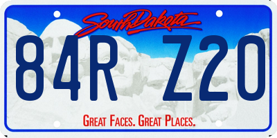 SD license plate 84RZ20