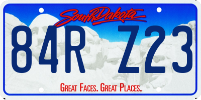 SD license plate 84RZ23