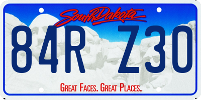 SD license plate 84RZ30