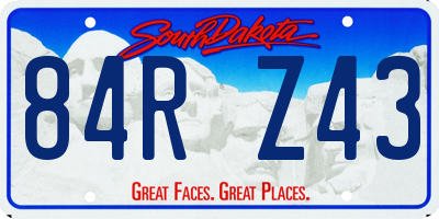 SD license plate 84RZ43