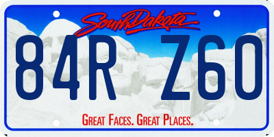SD license plate 84RZ60