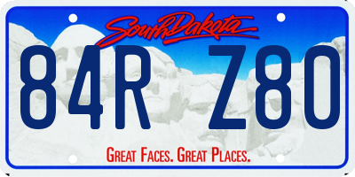 SD license plate 84RZ80