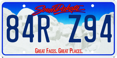 SD license plate 84RZ94