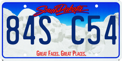 SD license plate 84SC54