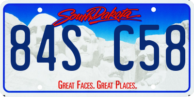 SD license plate 84SC58