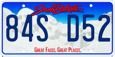 SD license plate 84SD52