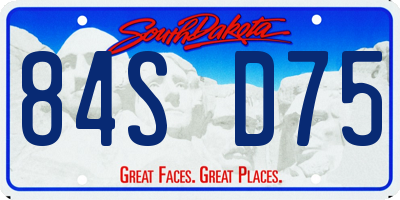 SD license plate 84SD75