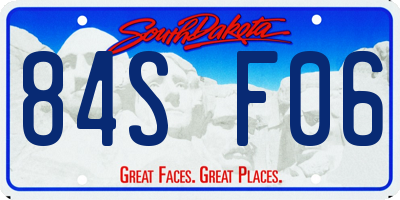 SD license plate 84SF06