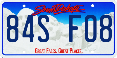 SD license plate 84SF08