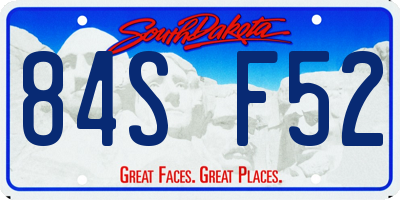 SD license plate 84SF52