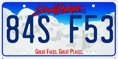 SD license plate 84SF53