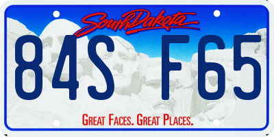 SD license plate 84SF65